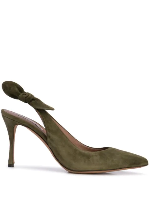 green slingback pumps