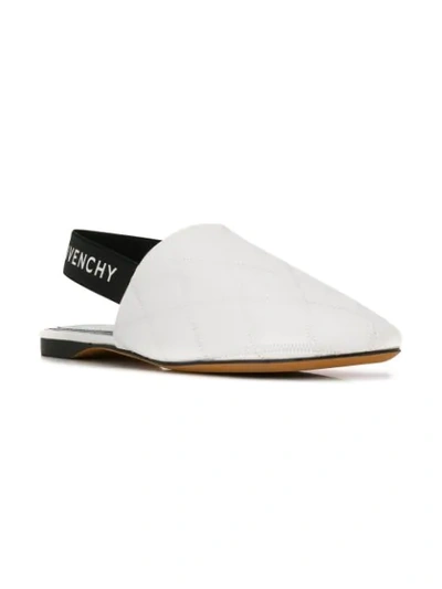 Shop Givenchy Logo Slingback Mules In White