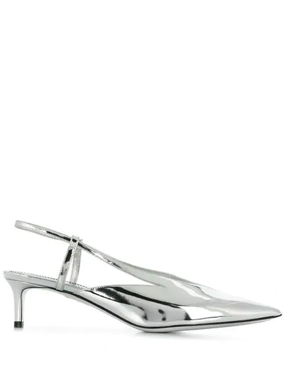 Shop Givenchy Mirrored Slingback Pumps In Silver