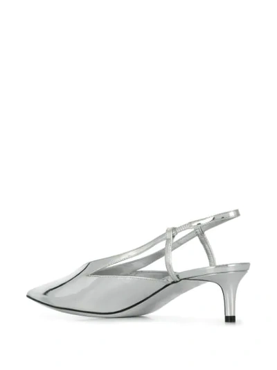 Shop Givenchy Mirrored Slingback Pumps In Silver