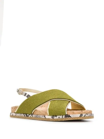 Shop Premiata Crossover Slingback Sandals In Green