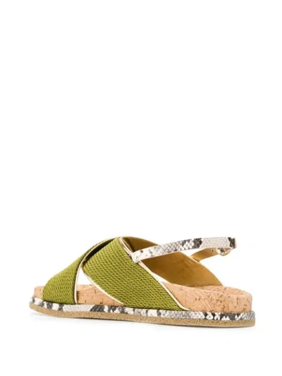 Shop Premiata Crossover Slingback Sandals In Green