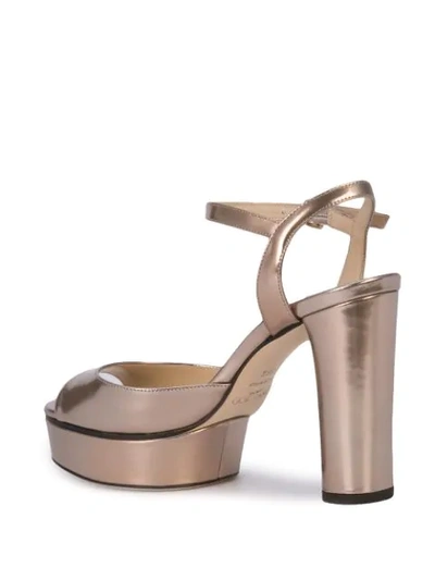 Shop Jimmy Choo Peachy Platform Sandals - Metallic