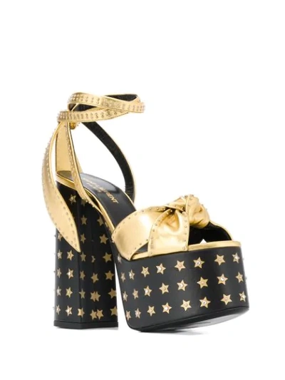 Shop Saint Laurent Paige Platform Sandals In Gold