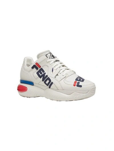 Shop Fendi Mania Platform Sneakers In White
