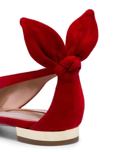 Shop Aquazzura Pointed Ballerina Shoes In Cat Red