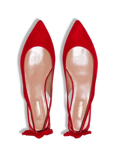 Shop Aquazzura Pointed Ballerina Shoes In Cat Red