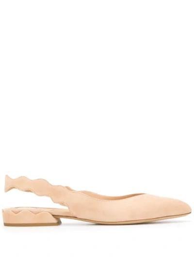 Shop Chloé Laurena Slingback Ballerinas In Neutrals