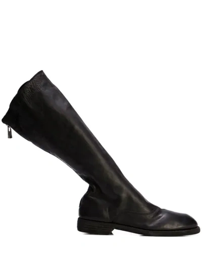 Shop Guidi Zipped Knee-high Boots In Black