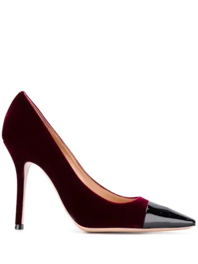 Shop Gianvito Rossi Lucy Contrasting Toe Pumps In Red