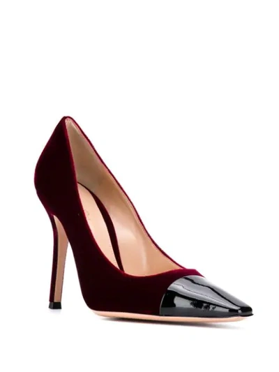 Shop Gianvito Rossi Lucy Contrasting Toe Pumps In Red