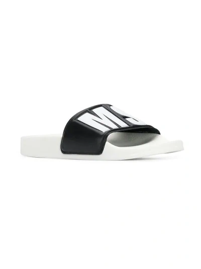 Shop Msgm Logo Slides In Black