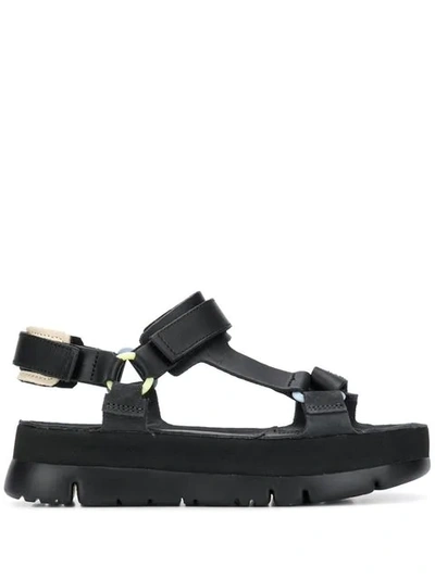 Shop Camper Oruga Up Flatform Sandals In Black