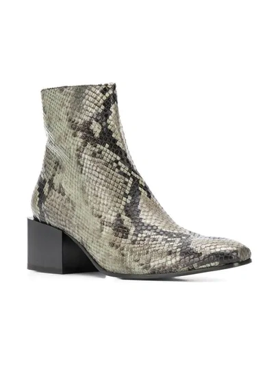 Shop Acne Studios Snake-print Ankle Boots In Green