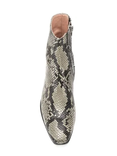 Shop Acne Studios Snake-print Ankle Boots In Green