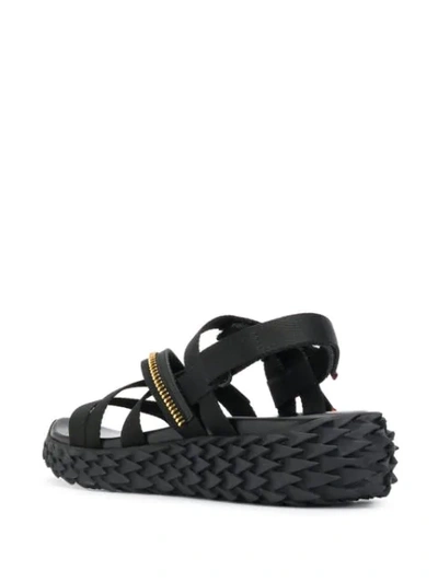 Shop Giuseppe Zanotti Sculpted Outsole Sandals In Black