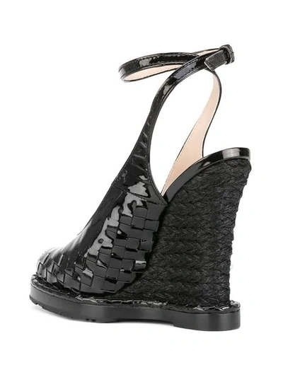 Shop Bottega Veneta Ankle Length Sandals In Black