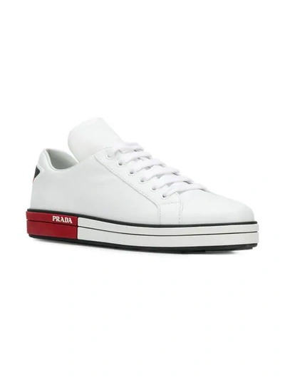 Shop Prada Platform Sole Sneakers In White