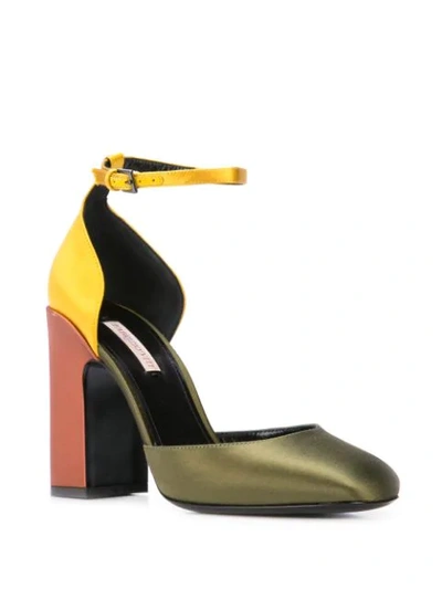 Shop Fabrizio Viti Colour Block Sandals In Green