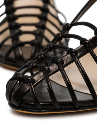 Shop Maryam Nassir Zadeh Maribel 85 Ankle Strap Caged Sandals In Black