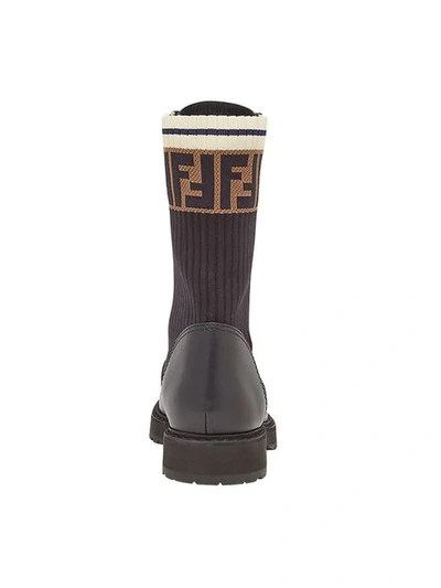 Shop Fendi Rockoko Combat Boots In Black