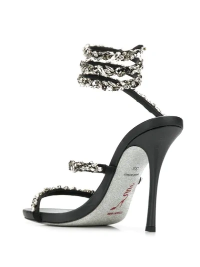 Shop René Caovilla Embellished Wraparound Sandals In Black