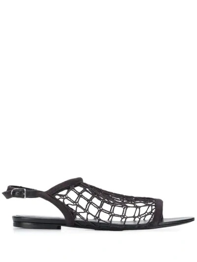 Shop Sonia Rykiel Fishnet Sandals In Black