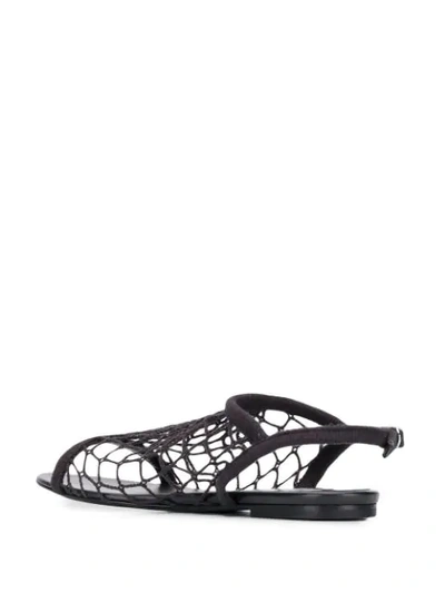 Shop Sonia Rykiel Fishnet Sandals In Black