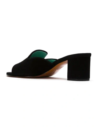 Shop Blue Bird Shoes Embroidered Suede Mules In Black