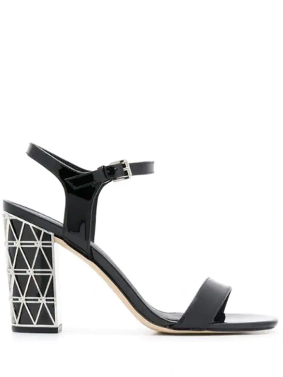 Shop Michael Michael Kors Beekman Embellished Heel Sandals In Black