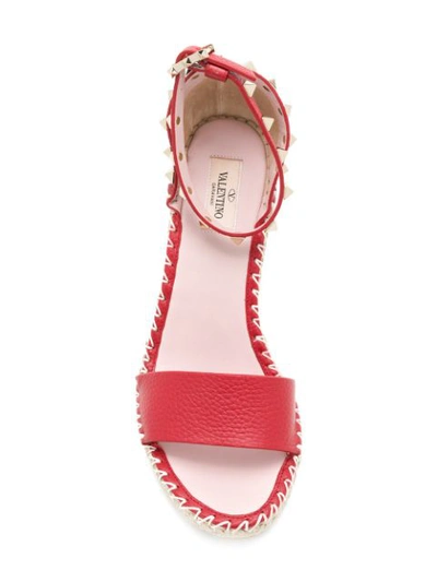 Shop Valentino Garavani Rockstud Espadrilles In Red