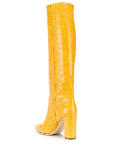 Shop Paris Texas Crocodile Effect Boots - Yellow