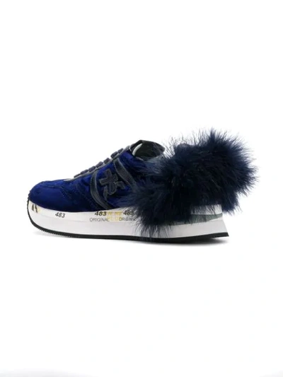 Shop White Premiata Holly Sneakers In Blue