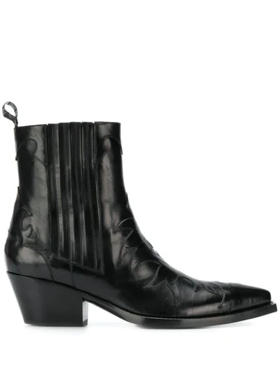 Shop Sartore Murano Texan Boots In Black