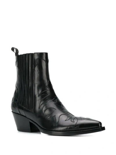 Shop Sartore Murano Texan Boots In Black