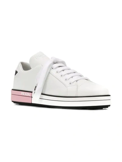 Shop Prada Platform Sneakers In White