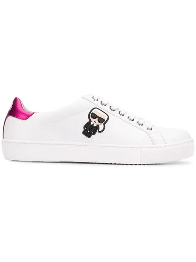 Shop Karl Lagerfeld Kupsole Karl Ikonik Sneakers In White