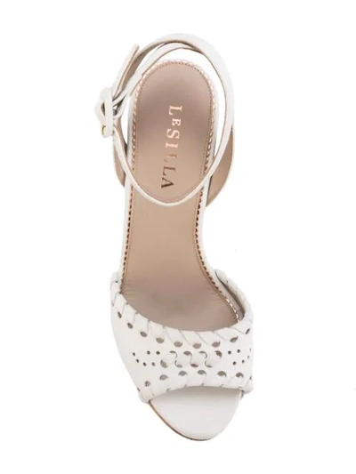 Shop Le Silla Cork Platform Sandals In White