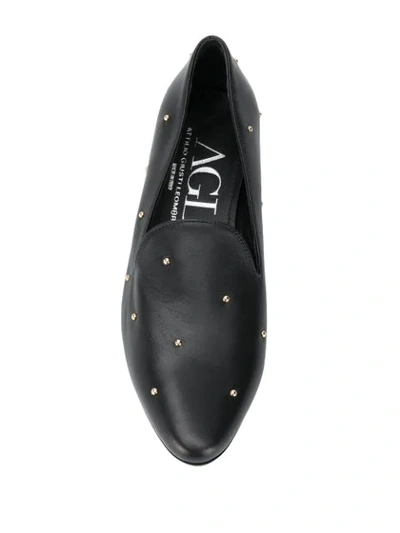 AGL ROUNDED STUD LOAFERS - 黑色