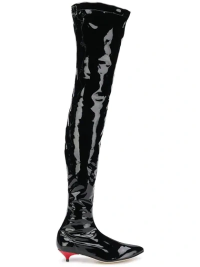 Shop Gia Couture Thigh Boots - Black