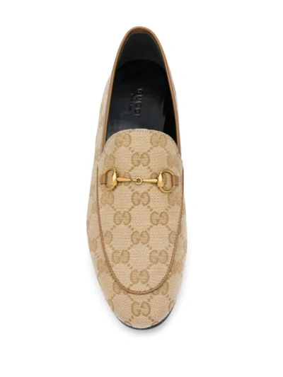 Shop Gucci Jordaan Gg Canvas Loafer In Neutrals