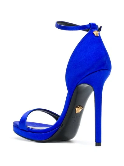 Shop Versace Open Toe Pumps In Blue