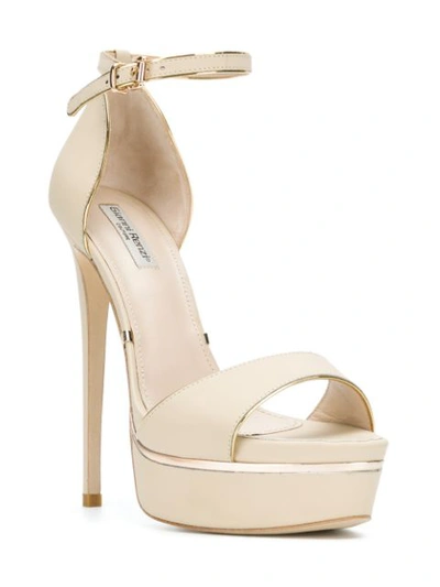 Shop Gianni Renzi Ankle Strap Platform Sandals - Neutrals