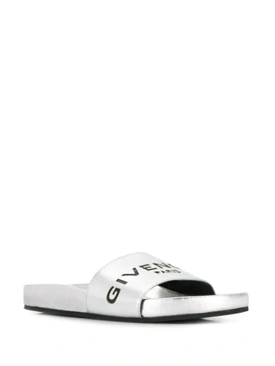 Shop Givenchy Branded Slides In 040