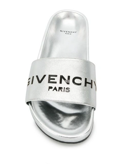 Shop Givenchy Branded Slides In 040