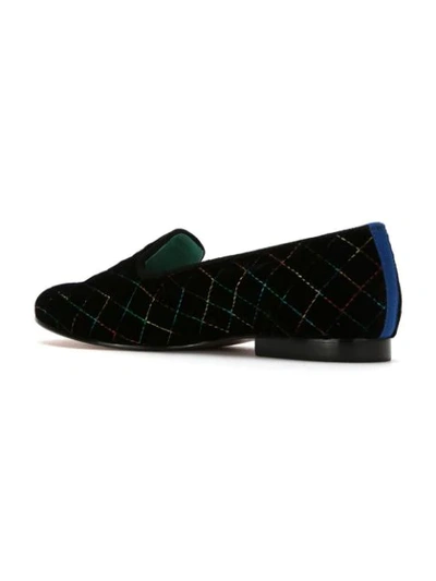Shop Blue Bird Shoes Quilted Velvet Colors Loafers In Black