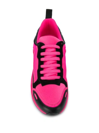 Shop Sandro Flame Sneakers  In Rose Fluo/noir