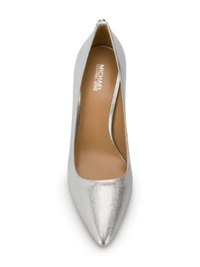 Shop Michael Kors Pointed Toe Pumps In Silver