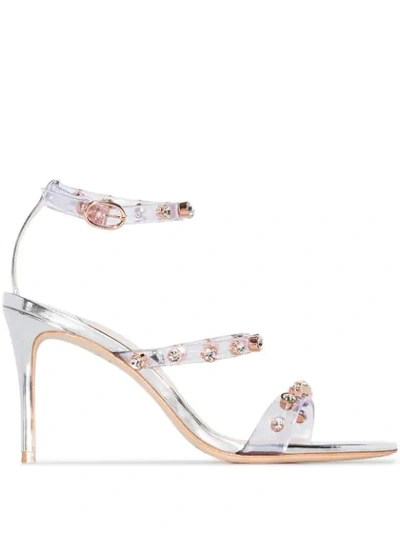 Shop Sophia Webster Rosalind 85mm Crystal-embellished Sandals In Metallic