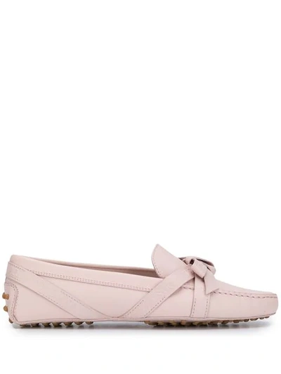 Shop Tod's Gommini Bow Loafers In Pink